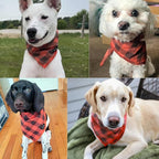 Dog Bandana Fall Small-Orange Brown Dog Scarf Buffalo Plaid Printing Adjustable - Image 6