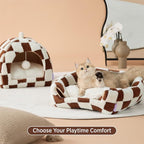 Lesure Cute Cat Beds for Indoor Cats - 2 in 1 Cat Cave Bed for Large Cats - Image 3