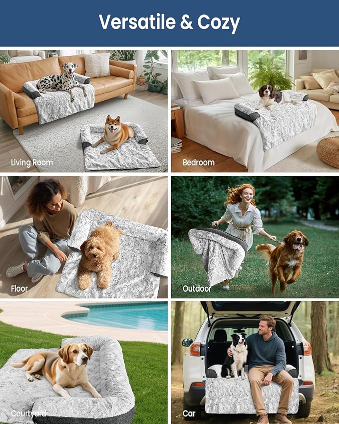 Calming Extra Large Dog Bed for Couch, 53 x 39.3 inch Removable Couch Cover for - Image 7