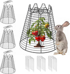 4 Pcs 11.6"×11.6" Plant Protectors from Animals, Sturdy Metal Plant Cages by Qaobo