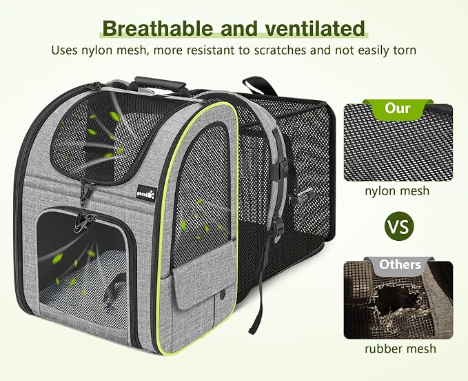 Pecute Cat Backpack Carrier XL, Expandable Pet Backpack Curtain Design - Image 4