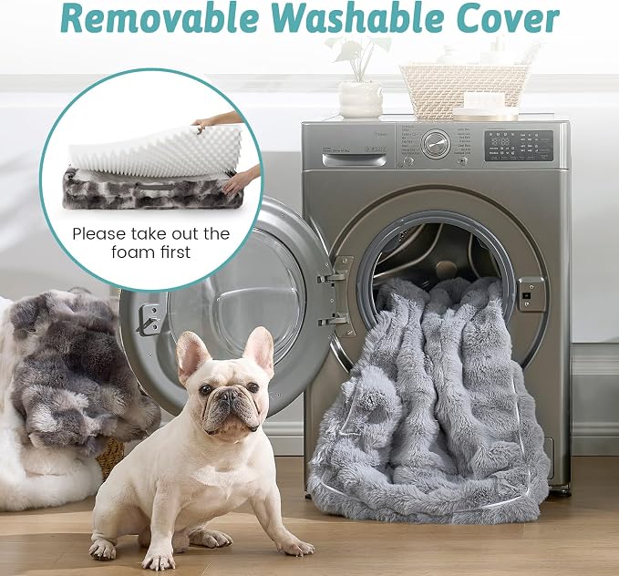 Orthopedic Dog Bed for Large Medium Size Dog, Soft and Warm Faux Fur Sofa for - Image 6