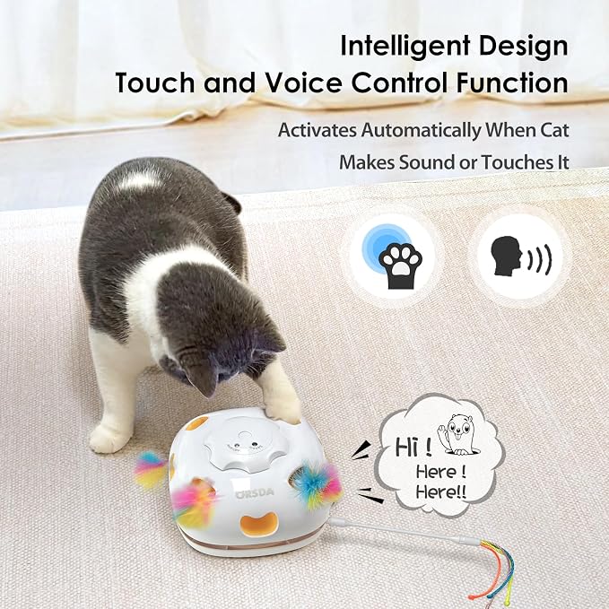 ORSDA Cat Toys for Indoor Cats, 4 in 1 Interactive Cat Toys, Automatic Cat Toy - Image 5