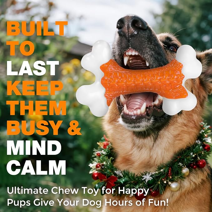 10-Pack Dog Toys for Aggressive Chewers Large Breed, Tough Bones, Nylon Puppy - Image 4