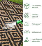 GENIMO 8' Round Outdoor Rug for Patios Clearance, Reversible Plastic Straw Rugs - Image 5