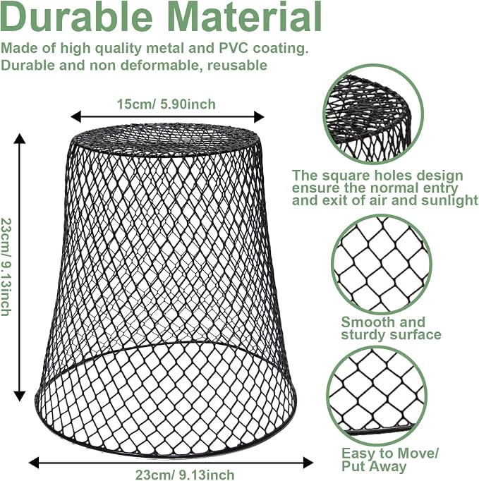 10 Pcs Chicken Wire Cloche Plant Covers Garden Netting Metal Heavy Duty Plant - Image 2