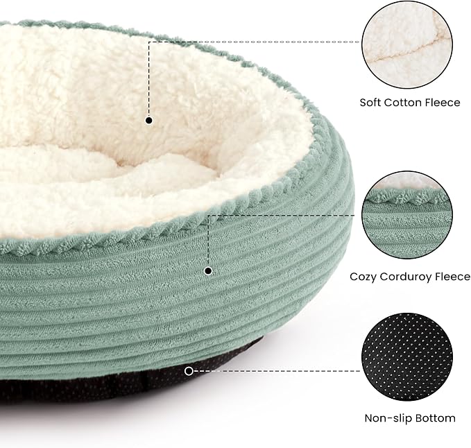 Love's cabin Round Donut Cat and Dog Cushion Bed, 20in Pet Bed - Image 2
