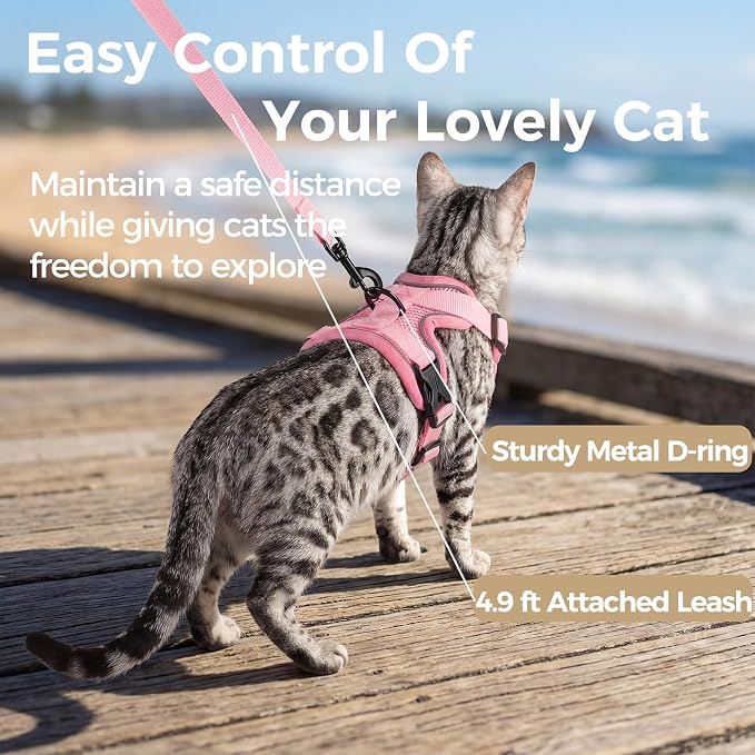 Cat Harness and Leash Set Escape Proof Tactical Small Kitten Harness Emotional - Image 5