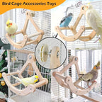 Bird Perch Toy, Interactive Rocking Parakeet Toys and Perches, Wooden Exercise - Image 4