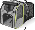 Pecute Cat Backpack Carrier XL, Expandable Pet Backpack Curtain Design by pecute