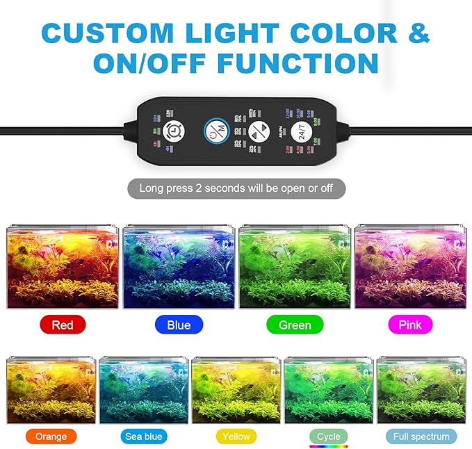 SEAOURA 24/7 Cycle LED Aquarium Plant Light-Full Spectrum Fish Tank Light - Image 3