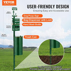 VEVOR Dog Waste Station with Hand Wash Bottle, 11.5 Gallons Pet Waste Bin with - Image 2
