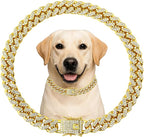 Diamond Cuban Style Dog Chain Collar Bling Gold Walking Necklace by Unknown
