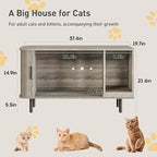 Cat Litter Box Enclosure with Cat Scratch Pad, Sliding Door, 37.4" Litter Box - Image 2