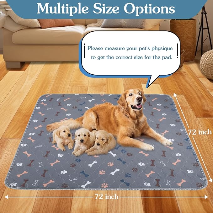 Washable Pee Pads for Dogs 72"x72", Reusable Puppy Pads Extra Large Upgrade - Image 3