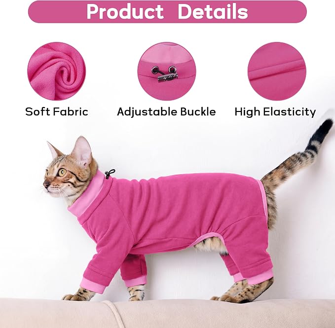 PUMYPOREITY Cat Recovery Suit, Stops Wound Licking After Surgery, Sticky Hair - Image 4