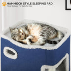 YITAHOME 2-Tier Cat House, Indoor Cat Cave Bed Playhouse, Cat Tunnels - Image 4