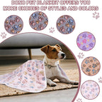 Dono 1 Pack 3 Dog Blankets for Small Dogs, Soft Fluffy Paw Print Pattern Fleece - Image 6