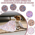 Dono 1 Pack 3 Blankets Soft Fluffy Paw Print Pattern Fleece Pet Blanket Warm - Image 6