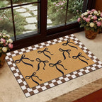 Tinideya 2 Pcs Boho Bows Door Mat Welcome Non Slip Coir Mats Floor Layering - Image 5
