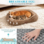 Cute Washable Dog Bed for Small Dogs -Soft Plush Calming Puppy & Cat Bed - Image 2