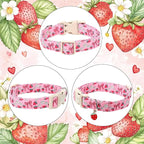 Strawberry Bow Dog Collar for Large Dogs - Image 7