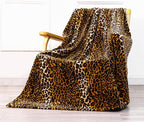 Bnuitland Leopard Print Fleece Flannel Throw Blanket, Super Soft 300 GSM Double - Image 2