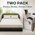 OhGeni 100% Waterproof Mattress Protector, Fitted Sheet, Full -2 Pack - Image 4