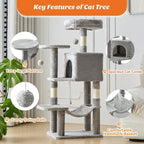 Cat Tree Tower 44 Inch, Small Cat Tower - Image 4
