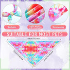 Silkfly 50 Pcs Summer Tie Dye Dog Bandanas Bulk Pet Scarf Grooming Salon - Image 2