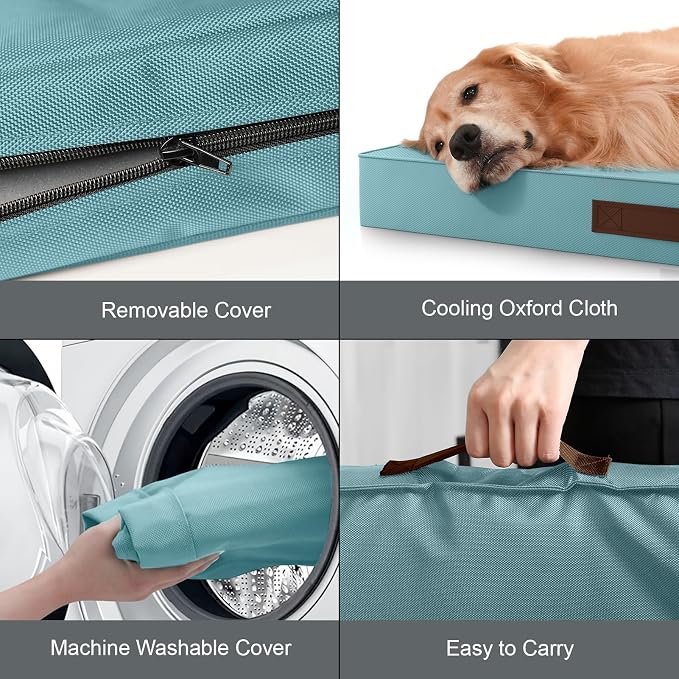 Outdoor Large Washable Dog Bed, Orthopedic Egg Crate Foam Dog Crate Mat - Image 6
