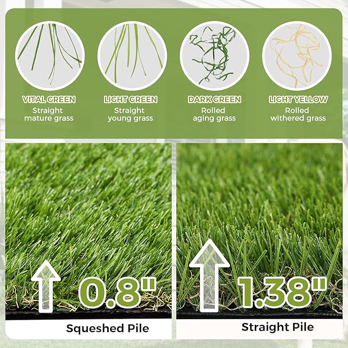 Artificial Grass Rug Indoor Outdoor, 3 x 5FT Faux Grass Turf - Image 6