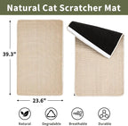 Cat Scratcher Mat, 39.3"x 23.6" Natural Sisal Cat Scratch Mat - Image 2