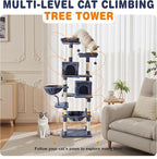 Large Cat Tree 71 Inch, Sisal Scratching Posts and Hammock, Pet Play House - Image 5