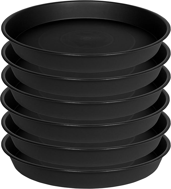 6 Pack of 12 inch Plant Saucer, Heavy Duty Plastic Plant Saucer 12 inch Round by Bleuhome