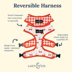 Lucy & Co. Cheery Cherries, Cute Reversible Dog Harness Walking Halter - Image 2