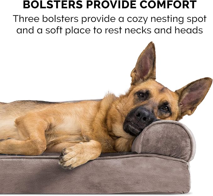 Furhaven Orthopedic Dog Bed for Large/Medium Dogs w/ Removable Bolsters & - Image 11