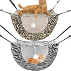Unittype 2 Pieces Cat Cage Hammock Hanging Pet Bed Double Layer Soft Plush by Unittype