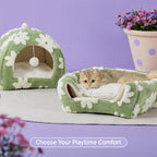 Lesure Cute Cat Beds for Indoor Cats - 2 in 1 Cat Cave Bed for Kittens and - Image 3