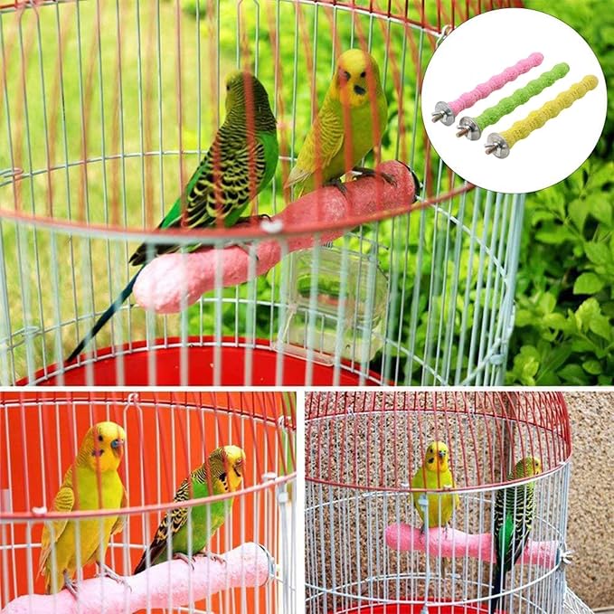 kathson 10PCS Bird Perch Parrot Stand Cage Accessories Natural Wooden Stick Paw - Image 7