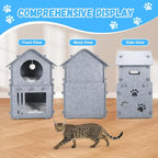 2-Storey Detachable Cat House for Indoor Cats Bed, Covered Beds & Furniture - Image 6