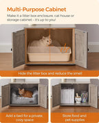 Feandrea Cat Tree with Litter Box Enclosure, 59-Inch Modern Cat Tower, 2-in-1 - Image 4