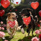 Realeaf Valentine's Day Dog Bandanas 2 Pack, Reversible Red Plaid Heart Dog - Image 7