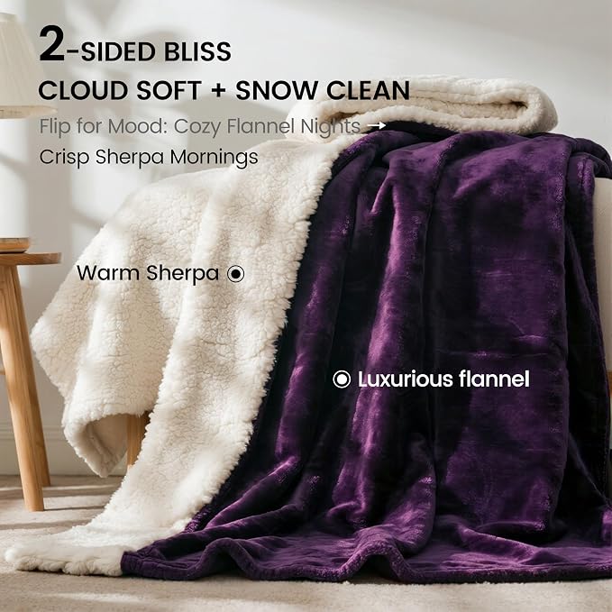 gogobunny Waterproof Bed Blanket, Reversible Sherpa Fleece Throw Blanket - Image 6