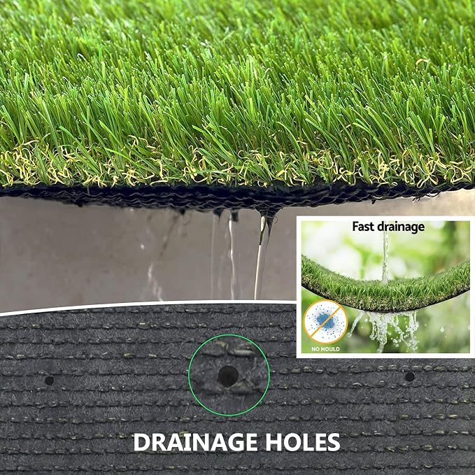Artificial Grass Rug Outdoor Indoor 11FTX77FT Fake Grass Carpet Green Synthetic - Image 5