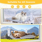 2PC Cat Window Perch, Foldable Cat Window Hammock Sunbathing and Climbing Cats - Image 7