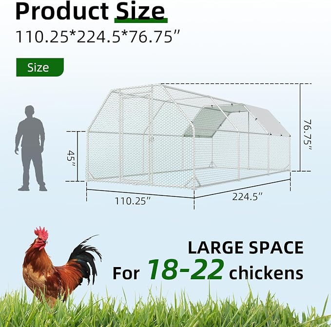 Large Metal Chicken Coop, Walk-in Chicken Run - Image 2