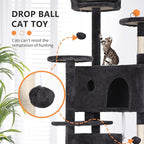 BestPet | 70" Cat Tree Tower | Dark Gray | Sturdy, Hanging Cat Toys, - Image 3
