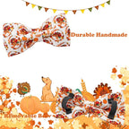 Dog Collar - Thanksgiving Turkey Pet Collar Bowtie Gift Puppy Cute Bow Collar - Image 4