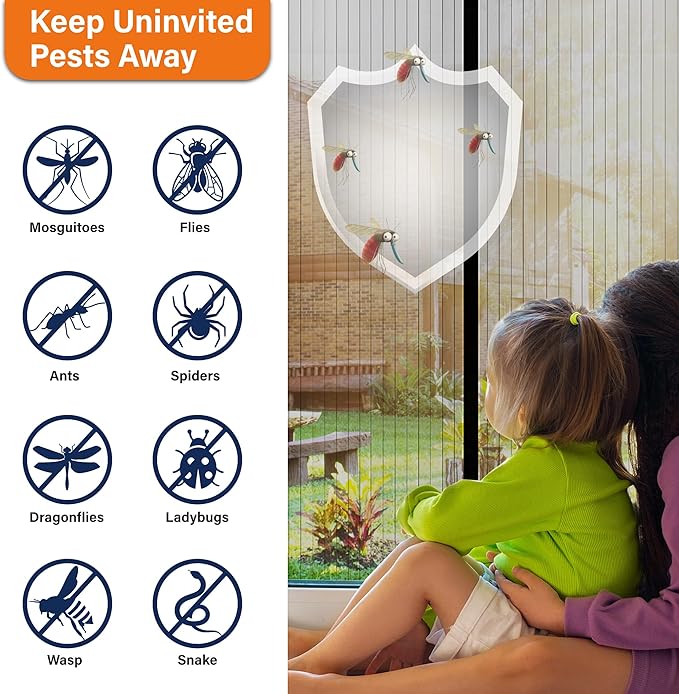 Mesh Screen with Magnetic Closure-Keeps Bugs Out Let Breeze in, Heavy Duty - Image 5